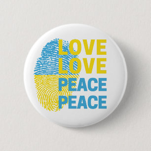 Love Peace Ukrainian Support Ukraine 2 Inch Round Button