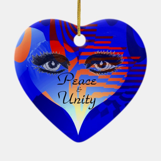 Love,Peace & Unity _ Ceramic Ornament (Back)