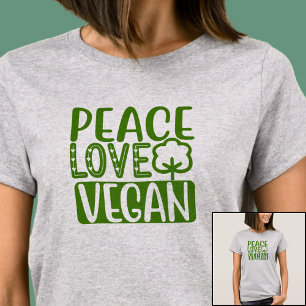 Love Peace Vegan - on Light Colour T-Shirt