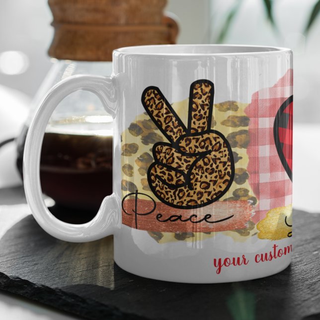 Love Peace Yorkshire Ter Valentine's Day Dog Lover Coffee Mug (Creator Uploaded)