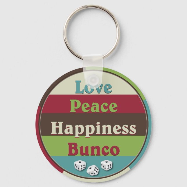 Love, Peach and Happiness Bunco Key chain (Front)