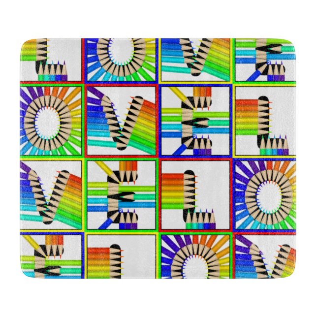 LOVE PENCILS CUTTING BOARD (Front)