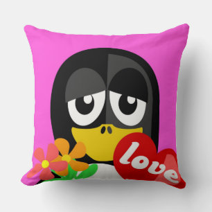 LOVE PENGUIN THROW PILLOW