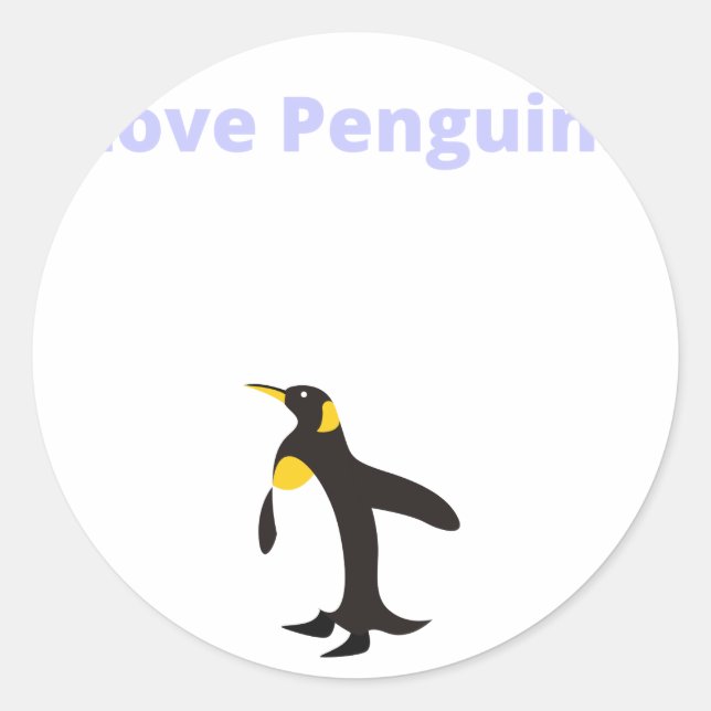Love Penguins - Penguin Classic Round Sticker (Front)