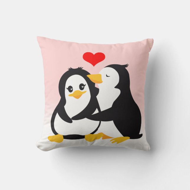 Love Penguins Pillow (Front)
