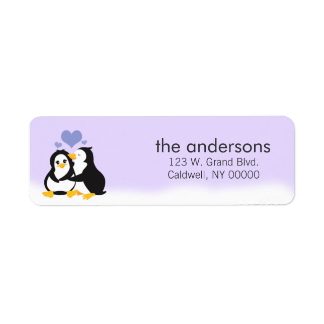 Love Penguins Return Address Labels (Front)