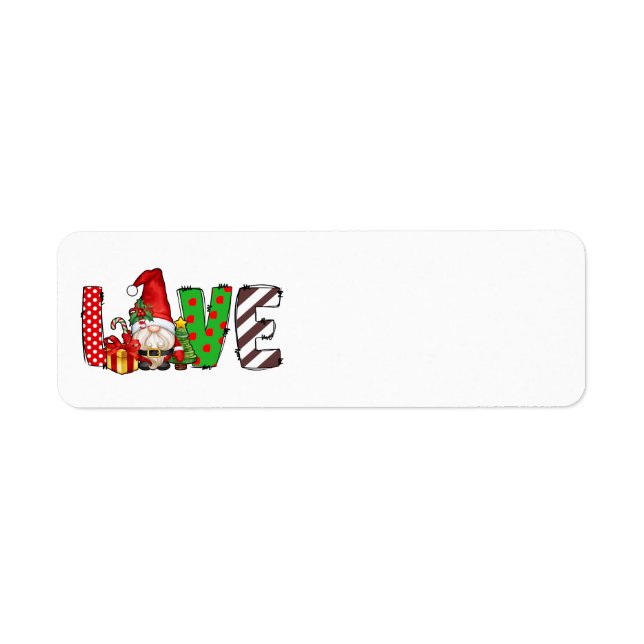 Love Père Noël Gnome Étiquettes de adresse (Devant)