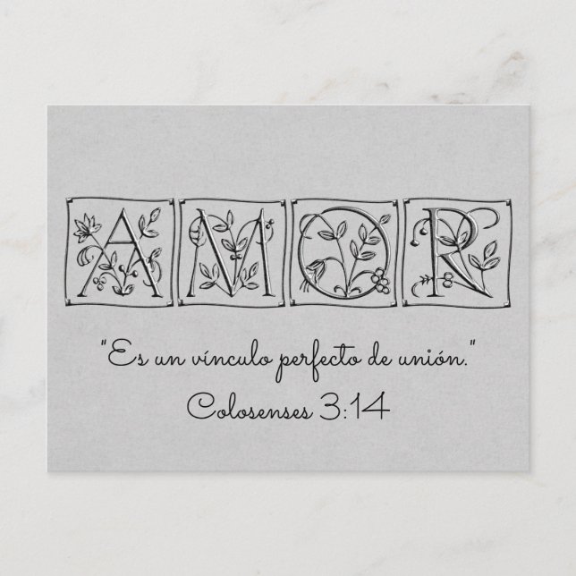 Love Perfect Bond of Union~Scripture~Save the Date Announcement Postcard (Front)