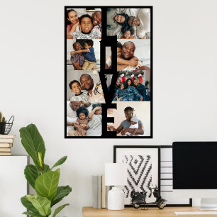 LOVE Personalized 8 photo collage Poster