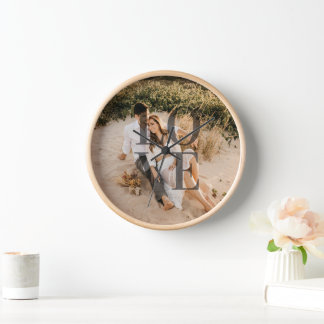 "LOVE" personalized Full photo layout  Clock