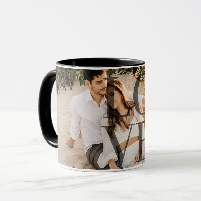 "LOVE" personalized Full photo layout Mug (Front Left)