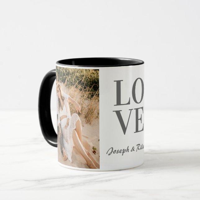 "LOVE" personalized Full photo layout & name Mug (Front Left)