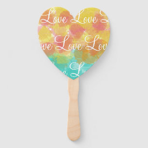 Love Personalized Gouache Watercolors Hand Fan