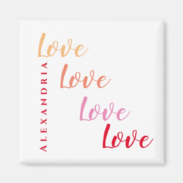 Love Personalized Modern Minimal Magnet (Front)