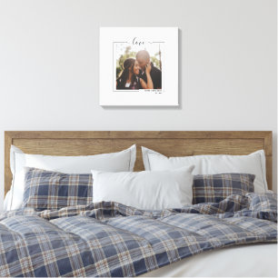 Love Personalized Photo and Text Typography Canvas Print