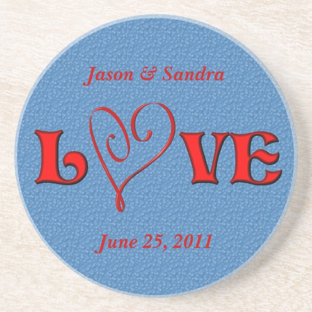 Love Personalized Wedding Gift Coaster (Front)