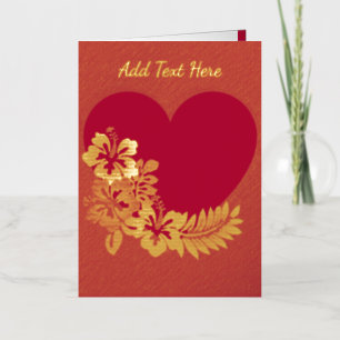 Love Personnalisé Gold Foil Plier Carte