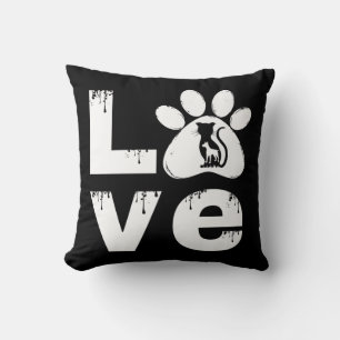 LOVE PET PAW ANIMAL GIFT THROW PILLOW
