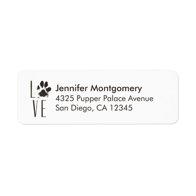 Love Pet Paw Print Brown Grunge Typography (Front)