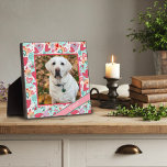 Love Pet Red Pink Heart Photo Customized Name Plaque<br><div class="desc">Fun Modern Love Easel Photo Message Pet Plaque– colourful and stylish artwork perfect for the pets. These fun personalized love photo easel plaques make great keepsakes for family, friends, coworkers, teachers, etc.. The perfect gift for all of your Valentines who love their dogs or cats. More modern, floral and motivational...</div>