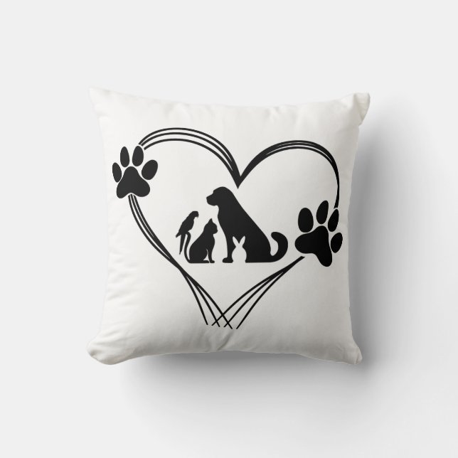 Love Pets paws  Throw Pillow (Front)