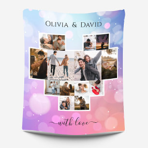 Love Photo Collage Fleece Blanket