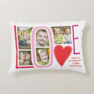 Love Photo Collage Grandkids Pillow for Grandma