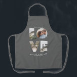 Love photo collage simple modern personalised grey apron<br><div class="desc">Love 4 photo simple modern grey personalised anniversary,  wedding,  birthday or Christmas gift apron for the one you love.</div>