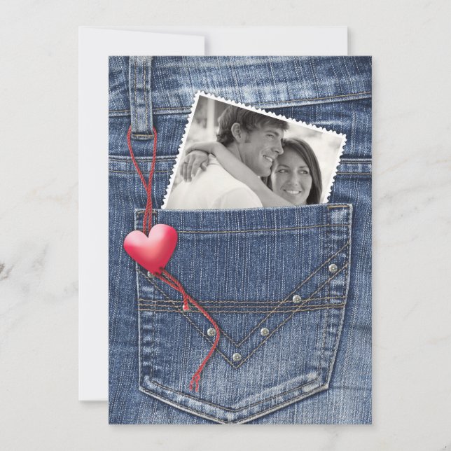 Love Photo dans une carte à plat 3D poche (Devant)
