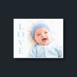 Love Photo Keepsake Blue Typography Canvas<br><div class="desc">Adorable blue L-O-V-E typography for your favourite photo.  What a special keepsake.</div>