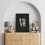 Love photo modern minimal personalised gift black canvas print<br><div class="desc">Love 4 photo simple modern minimal personalised anniversary,  wedding,  birthday or Christmas gift for the one you love. Modern black colour is fully customisable.</div>