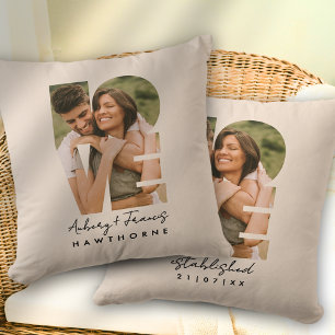 Love Photo Simple Modern Personalized Gift Throw Pillow