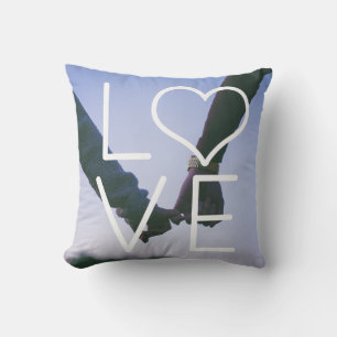 Love Photo Template Personalized Couples Heart Throw Pillow