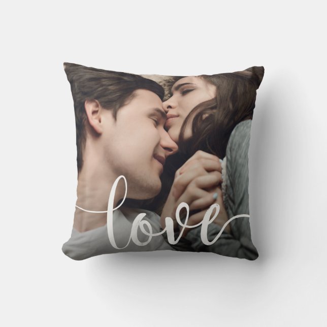 Love Photo Template Throw Pillow (Front)