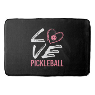 Love Pickleball Heart Pickle Ball Women Girls Kids Bath Mat