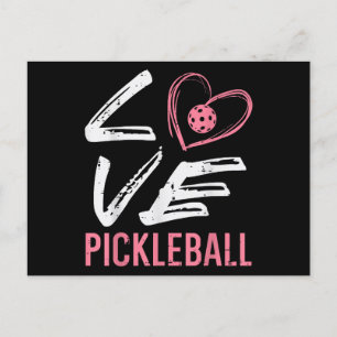 Love Pickleball Heart Pickle Ball Women Girls Kids Holiday Postcard