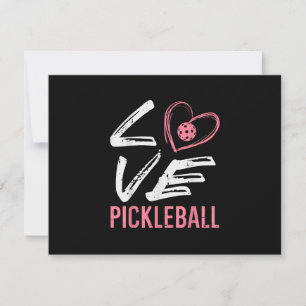 Love Pickleball Heart Pickle Ball Women Girls Kids RSVP Card