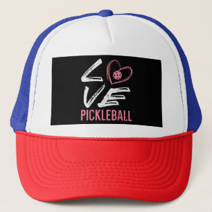 Love Pickleball Heart Pickle Ball Women Girls Kids Trucker Hat