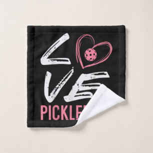 Love Pickleball Heart Pickle Ball Women Girls Kids Wash Cloth