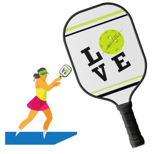 Love Pickleball Script First Name    Pickleball Paddle