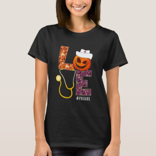 Love PICU Nurse Life Nurse Halloween Pumpkin Costu T-Shirt