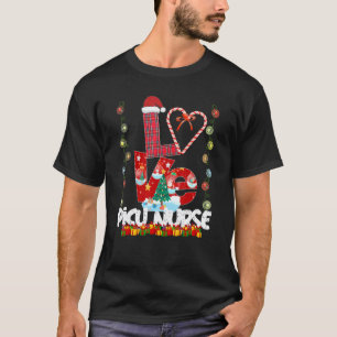 Love Picu Nurse Santa Hat Candy Xmas Pajama T-Shirt