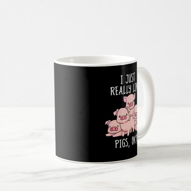 Love Pig Gift Women Pig Gifts Swine Cute Pig Coffee Mug (Front Right)