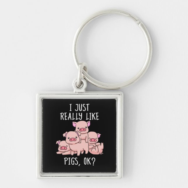 Love Pig Gift Women Pig Gifts Swine Cute Pig Keychain (Front)