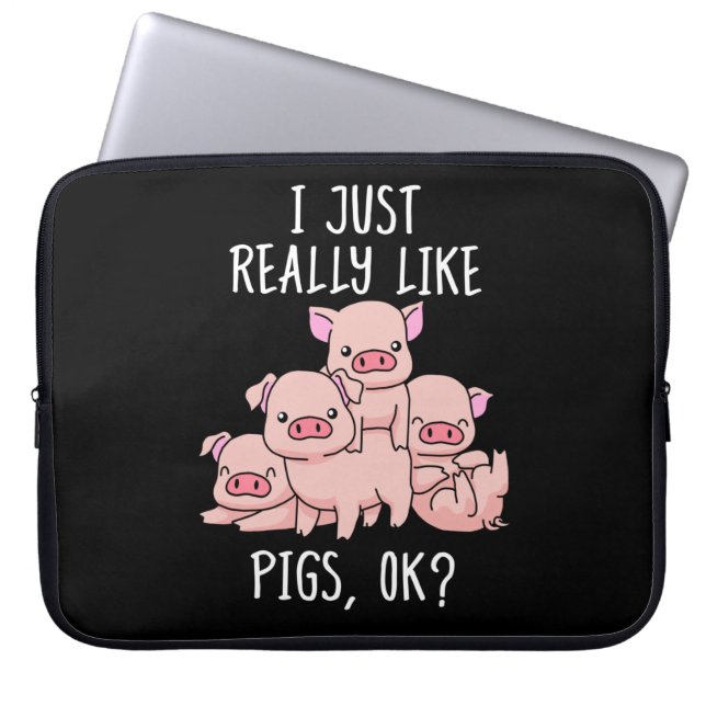 Love Pig Gift Women Pig Gifts Swine Cute Pig Laptop Sleeve (Front)