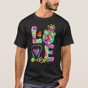 Love Pineapple Stethoscope Tie Dye Crna Life Summe T-Shirt
