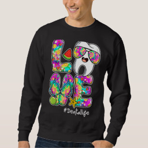Love Pineapple Stethoscope Tie Dye Dental Life Sum Sweatshirt