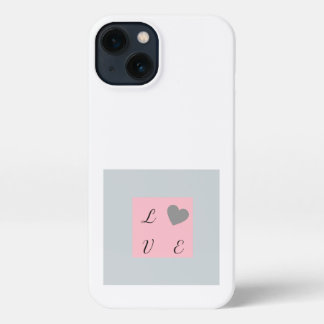 Love Pink and Gray Square Pattern  iPhone 13 Case