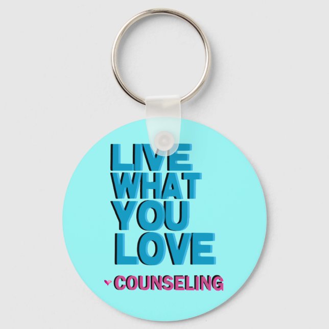 Love Pink Counseling Gifts Keychain (Front)