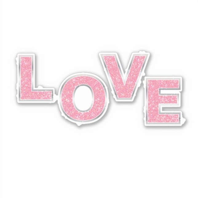 Love Pink Glitter (Front)